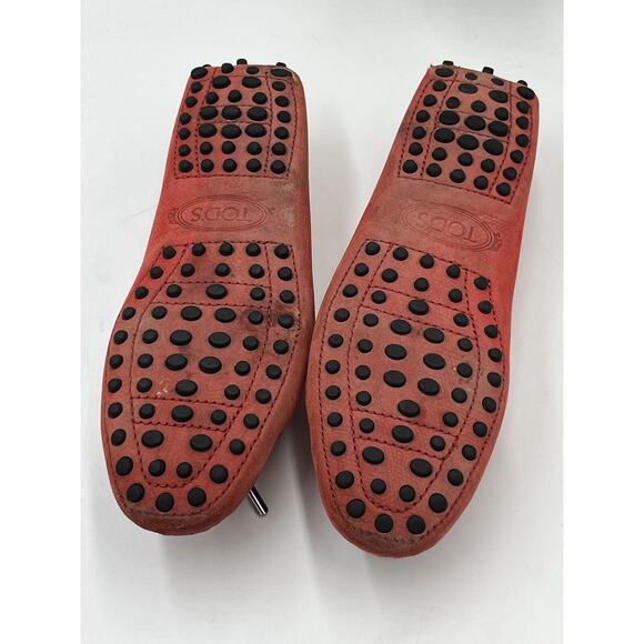 Tod's Gommino Orange Nubuck Leather Bow Detail Loafers Driving Shoe Sz 34/3 - Picture 9 of 14